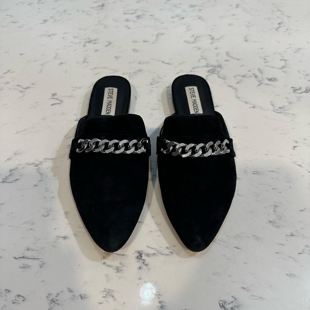 STEVE MADDEN Tylee size 7.5 suede leather pointed toe slip-on mule